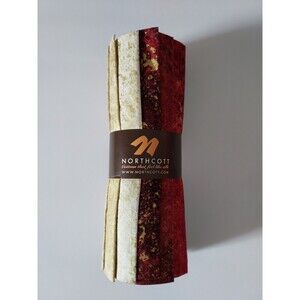 Northcott Stonehenge Fat Quarters Fabric Bundle "Happy Holidays" 12 Pieces NEW